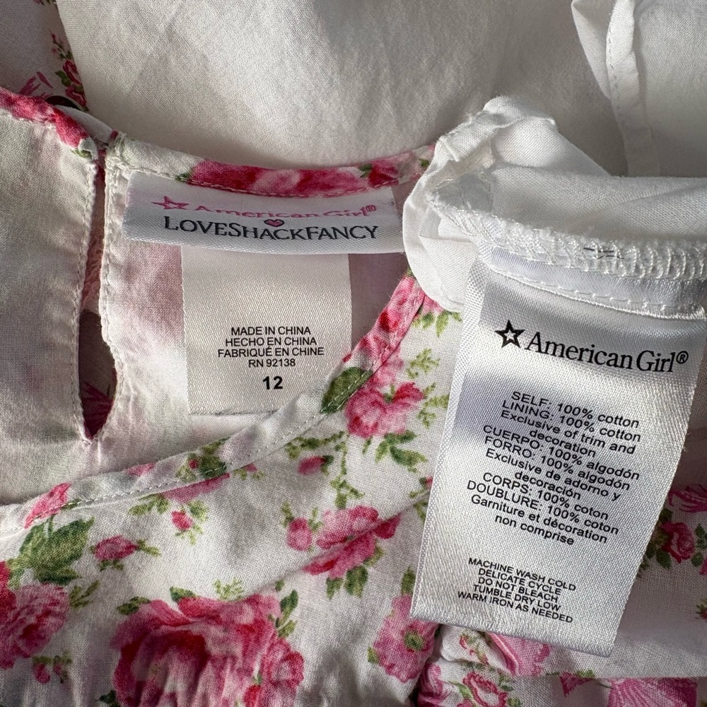 American Girl LoveShack Tired Ruffle Lace Trim Cottagecore Party Dress Sz: 12 - Picture 9 of 9